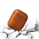 Wholesale Airpod (2 / 1) PU Leather Cover Skin for Airpod Charging Case (Brown)